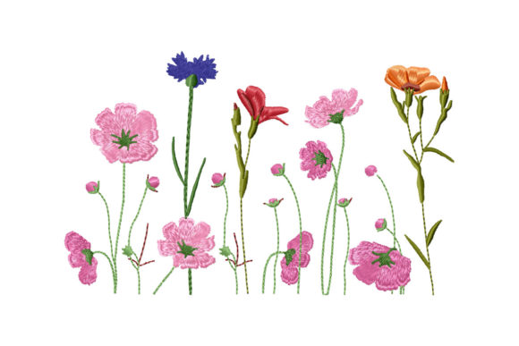 Beautiful Wildflowers Border: A Summer Meadow for Holiday Gifts