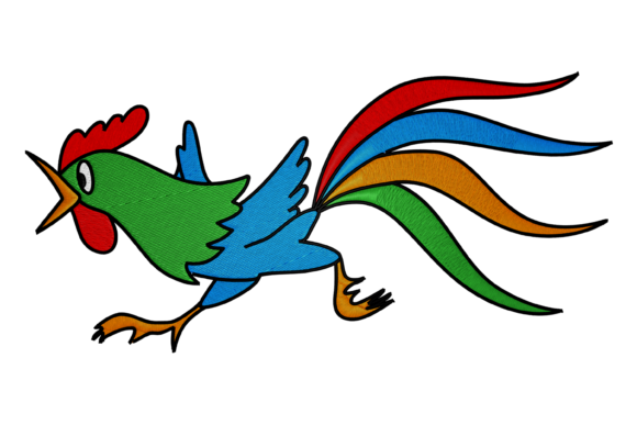 Multicolour Rooster: A Vibrant Embroidery Review